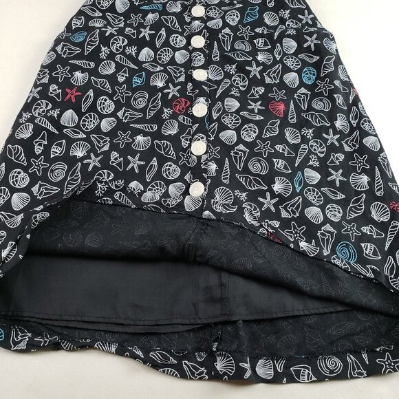 ModCloth Seashore Spectacular Linen Dress Womens 4 Black Sleeveless Fit Flare - Picture 5 of 14